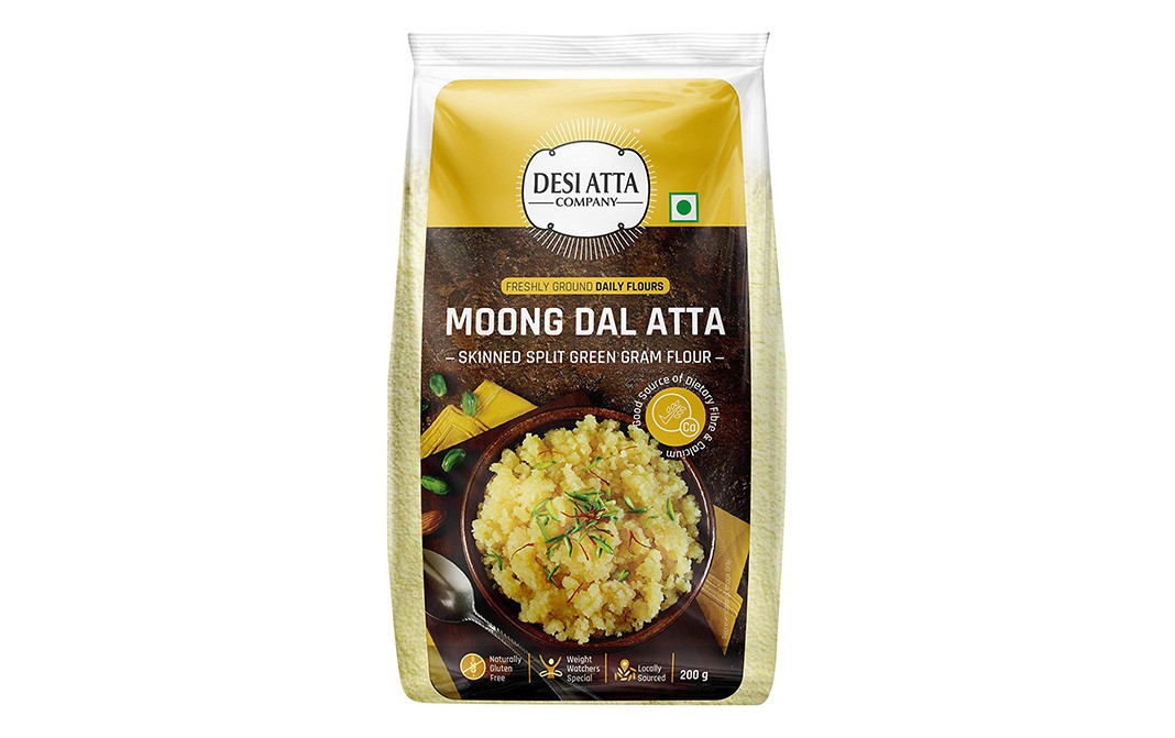 Desi Atta Moong Dal Atta - Skinned Split Green Gram Flour   Pack  200 grams